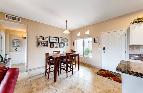 Rancho Vistoso Condo | Dog-friendly, ground-floor condo with patio, desert views, pool, hot tub, & W/D
