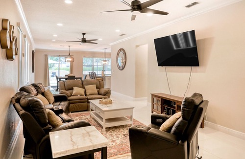 Legacy Park House | Dog-friendly home near Disney World with private pool, pool spa & washer/dryer