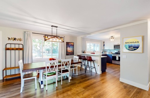 Empire House | Dog-friendly home on a large corner lot with firepit, washer/dryer, & fast WiFi