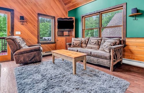 Bryant Pond House | Dog-friendly house among the trees near skiing with wood stove & washer/dryer