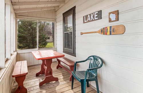 Presque Isle Cabin | Dog-friendly lakefront resort with swimming, fishing, boating, & rec room