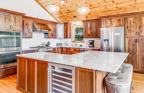 Arbor Vitae House | Dog-friendly lakefront home - dock, private sauna, fireplace & fiber optic WiFi