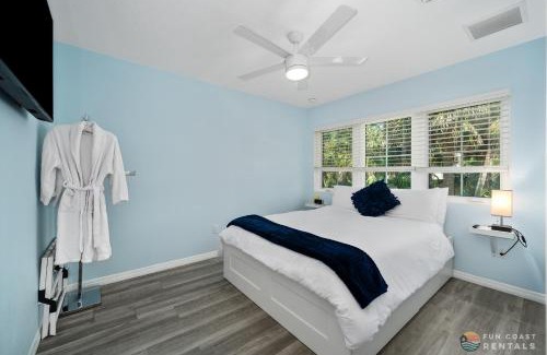 New Smyrna Beach Apartment | Dog Friendly Loft STEPS from Beach with Gas Barbecue Grill and Upstairs Deck!