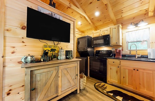 Otto Cabin | Dog-friendly riverfront cabin with mtn & river views, firepit, grill, patio, W/D