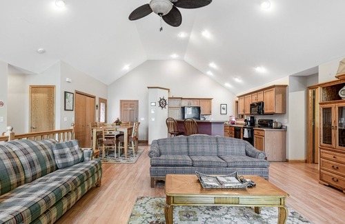 Necedah House | Dog-friendly riverfront retreat with huge yard, deck, grill, firepit, & kayaks