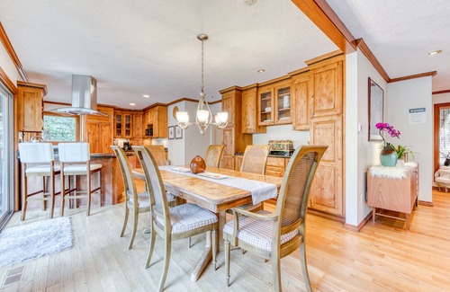 Welches House | Dog-friendly, riverfront home w/a wood-burning fireplace & views