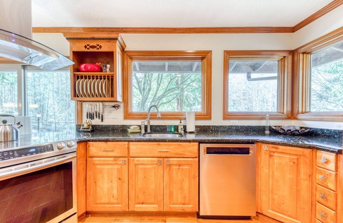 Welches House | Dog-friendly, riverfront home w/a wood-burning fireplace & views