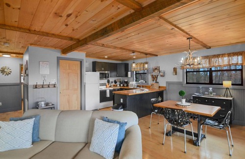 Owl Town Retreat Cabin | Dog friendly with a great view and fire pit! Hot tub!2 bed cabin