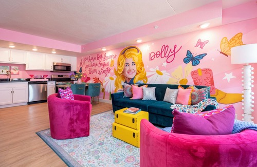 Downtown Branson Condo | Dolly's Poolside Speakeasy, celebrating America's Sweetheart, Dolly Parton.