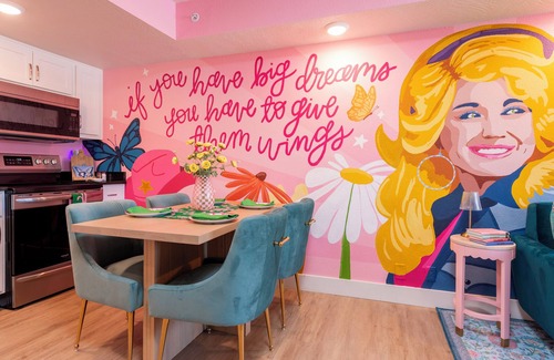 Downtown Branson Condo | Dolly's Poolside Speakeasy, celebrating America's Sweetheart, Dolly Parton.