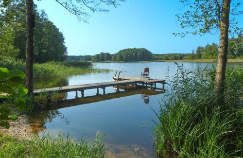 gmina Bierzwnik Cabin | Domek nad Jeziorem Okrągłe plaża, pomosty wędkarskie, kajaki, jacuzzi, sauna