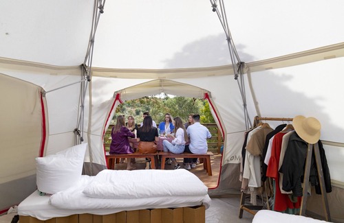 Rendswuhren RV Rental | Domo Glamping tent for 2 to 4 persons in the beautiful Viehbrook farm