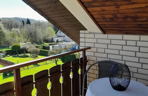 Bad Driburg Apartment | Double room, bathroom, WC, balcony - vacation apartment and guest room Iburgblick
