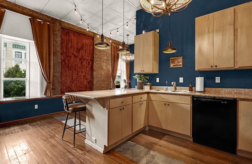 Great Falls Apartment | Downtown View|In Unit Laundry|Parking|King Bed