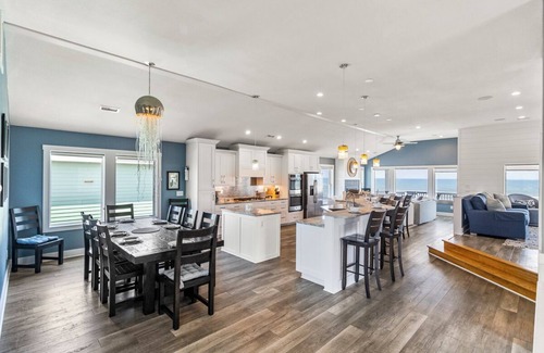 Duck House | Duck oceanfront home with theater room and elevator, steps from the beach!