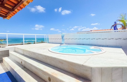 Nisia Floresta Apartment | Duplex penthouse by the sea with jacuzzi and waterfall