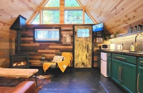 Indian River Cabin | Eagles Nest A-frame: Riverfront Cabin: Add-on Treehouse Bedroom, Pet Friendly!