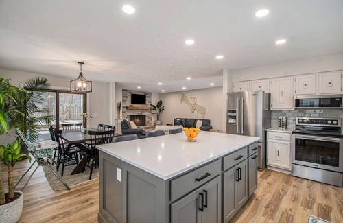 West Omaha House | Elegant 4BR Getaway! Firepit, BBQ & Private Pool!