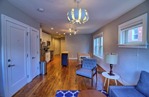 St. Louis Apartment | Elegant Minimalist Gem w/Private backyard, W/D