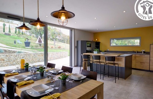 Montbrison Cottage | Elegant Modern Cottage with Garden, Terraces, and Pond