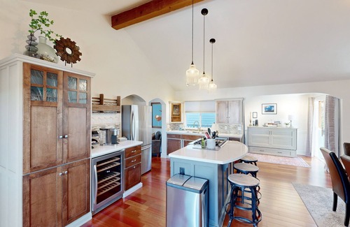 Park Hill House | Elegant ocean-view home with firepit & W/D - walk to Moonstone Beach