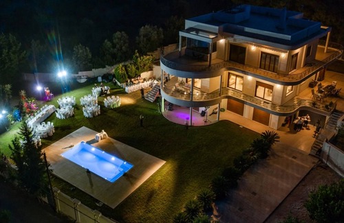 Asgourou Villa | Elegant Rhodes Villa | Villa Themis | 5 Bedrooms | Private Pool | Furnished Terrace | Modern Design and Stylish Amenities | Parking Area | Koskinou