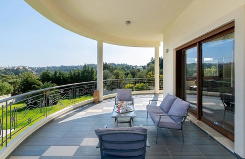 Asgourou Villa | Elegant Rhodes Villa | Villa Themis | 5 Bedrooms | Private Pool | Furnished Terrace | Modern Design and Stylish Amenities | Parking Area | Koskinou