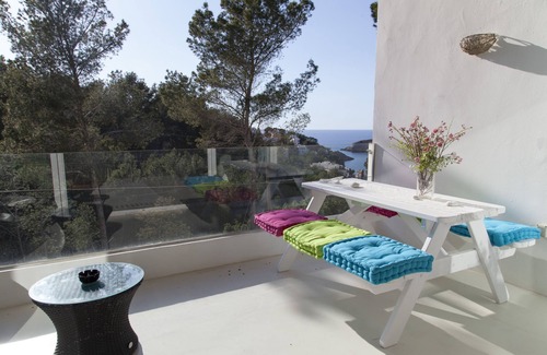 Cala Vadella Apartment | Elegant, vistamar, sunset, beach walk .