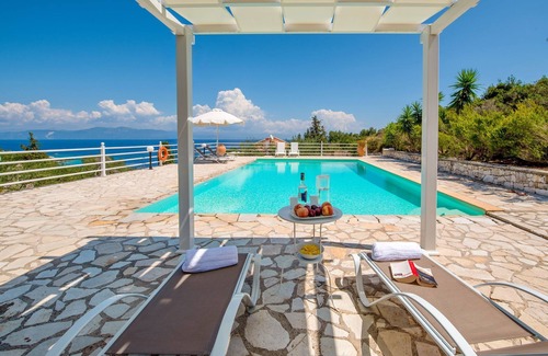 Katsimatika Villa | Eleni Villa: 2BR, Pool, Seaviews in Yioliskari, Paxos Greece