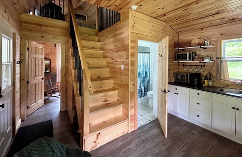Canterbury Cabin | Elevated cabin nestled among the trees, and the Saint John River. Pet friendly.n