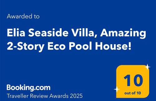 Korfalonas Villa | Elia Seaside Villa, Amazing 2-Story Eco Pool House!