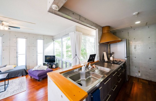 Kadena-cho House | EM tree house surrounding a healing tree