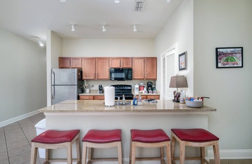 Tuscaloosa Condo | End Zone: Walk to Bryant-Denny! 2BR/2BA Condo with Rooftop Patio