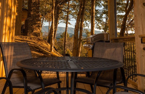 Bristol Cabin | Enjoy Mtn/Rvr Views from Bufflehead Cabin, porch fireplace, 500ft river frontage