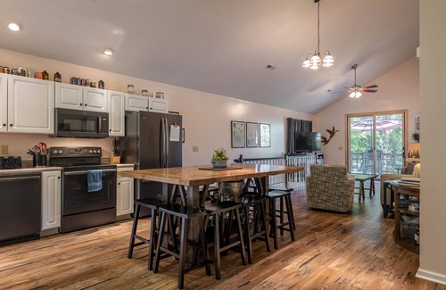 Forest Lake Heights House | Enjoy Winter Sunsets & Mtn. Views from Deck & Private Dock, Cozy firepit, & Cove