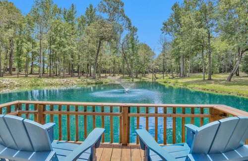 Montgomery Cottage | Entire Cottage Getaway | Pond Fire Pit Deck