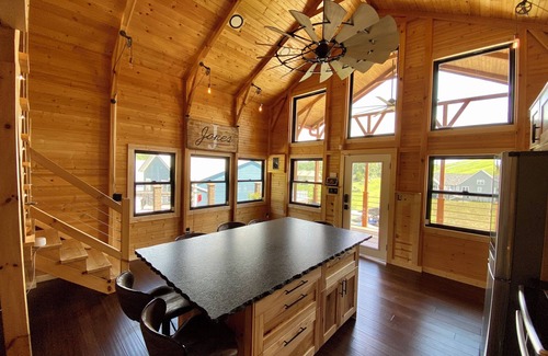 Williamstown Cabin | Epic Family Lake Getaway - 5 Min to Ark, Gameroom, 100ft Dock, Hot Tub, Sauna