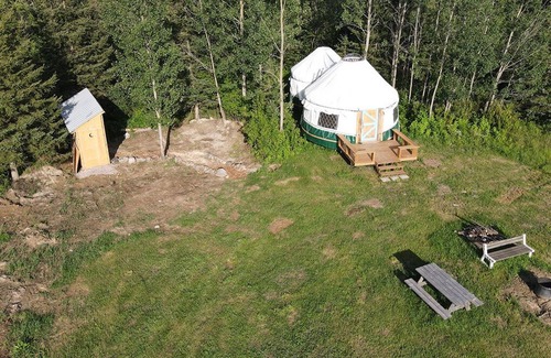 Powassan RV Rental | Escape to Nature: Cozy Yurt on a Heritage Farm with Trails, Pond, & Sauna