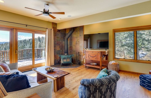 Hangen Ranch And M and B House | Evergreen Vacation Rental w/ Hot Tub on 10 Acres!