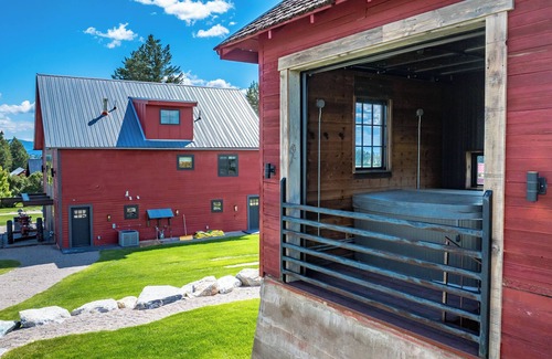 Kalispell House | Exclusive Guest Ranch with 13 bedrooms, Train Caboose and Hot Tub Lookout!