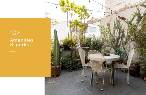 Roma Norte House | Exclusive Home in Roma Norte/Terrace & Fireplace