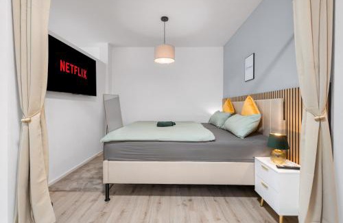 Recklinghausen Apartment | Exklusives Studio - Zentral Innenstadtlage - Kostenloser Parkplatz - Aufzug - Modern für bis zu 4 Personen - Smart Home