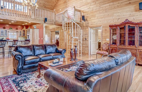 Morganton House | Expansive mountain lodging with game room, loft, WiFi, sweeping views & more