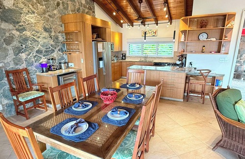 Estate Chocolate Hole and Great Cruz Bay Villa | Experience the enchanting allure of La Collina – a stunning home that boasts breathtaking sunset views & ocean views, a refreshing pool, and air conditioning. Elevate your lifestyle in this picturesque retreat!