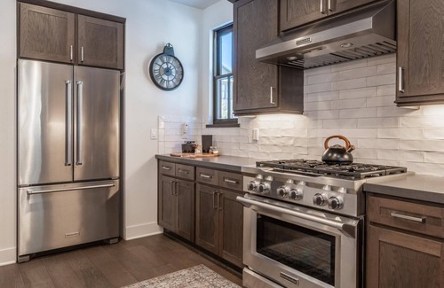 Mammoth Lakes House | Fall Getaways Available! Townhome with Private Deck! Mountain Views! Fireplace!