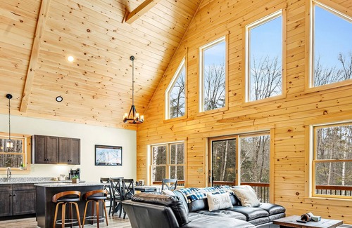 Bethel Ski Chalet | Family 4BR Chalet w/Hot Tub, AC, Firepit & Game Room! Great for star gazing!