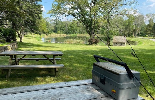 Columbia House | Family Farm Estate: Private Outdoor Paradise with Two Houses, Pond, & Golf Range