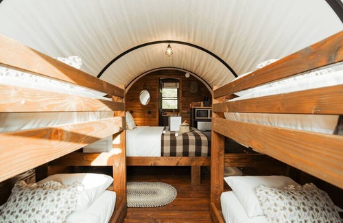 Branson Other | Family-Friendly Ranch Stay in Covered Wagon | Trails & Animals- Prairie Home Conestoga Wagon