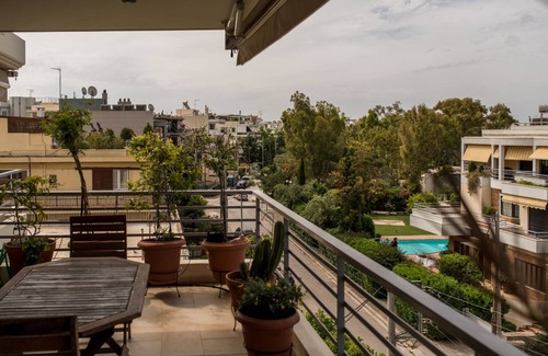 Voula Apartment | Family getaway, spacious and luxurious, sea view, terrace, next to Voula beach