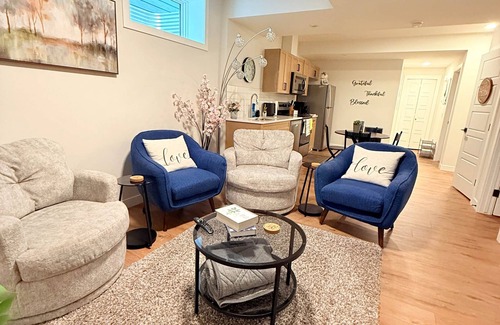 Southwest Calgary House | Family & work friendly suite, Sleeps 4, near mountains/parks, free WiFi+parking